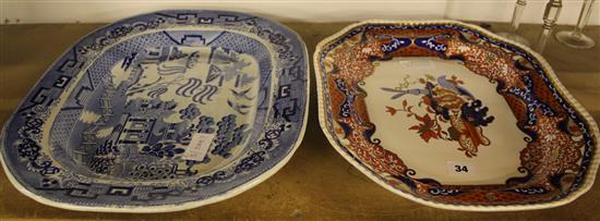 Two Victorian meat plates, including Spode Imperial